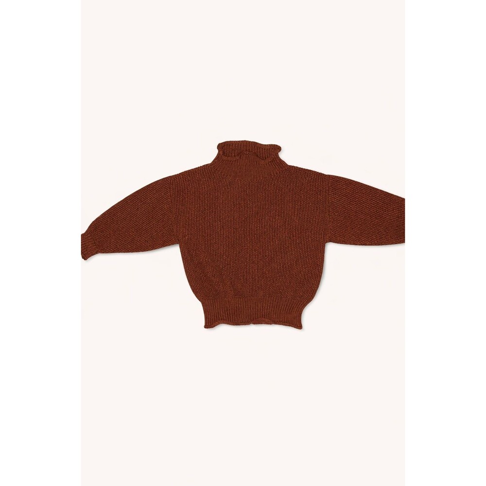 Boutique Toddler Brown Chunky Knit Sweater 9-12M Mock Neck Cozy Fall Neutral